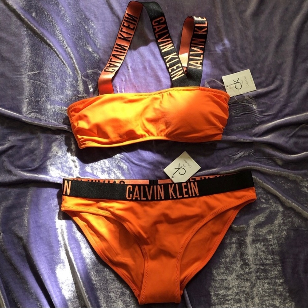 Calvin Klein Orange Bikini Small